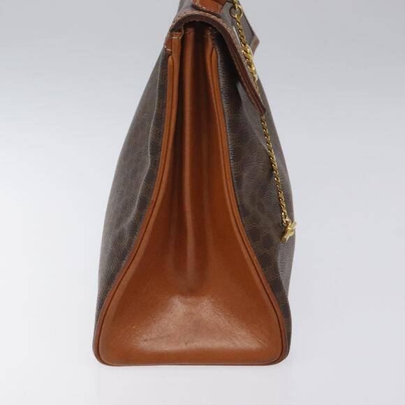 CELINE Macadam Canvas Hand Bag Pvc Leather Brown Gold - Picture 4 of 13